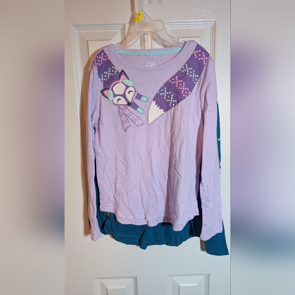 Wonder Nation Blue and Purple Long Sleeve Tee with Unicorn Design - Picture 3 of 3